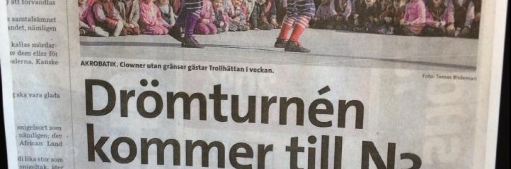 Tidningsurklipp om att drömturnén kommer till N3 i Trollhättan